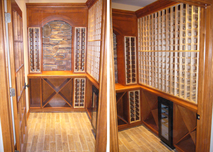Home wine cellar woodwork
