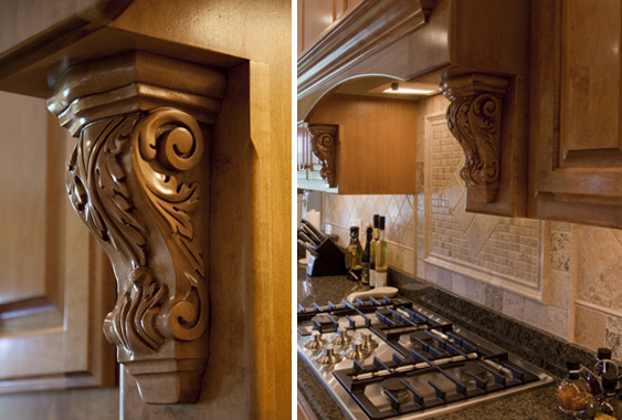 Detail image of wooden cabinets